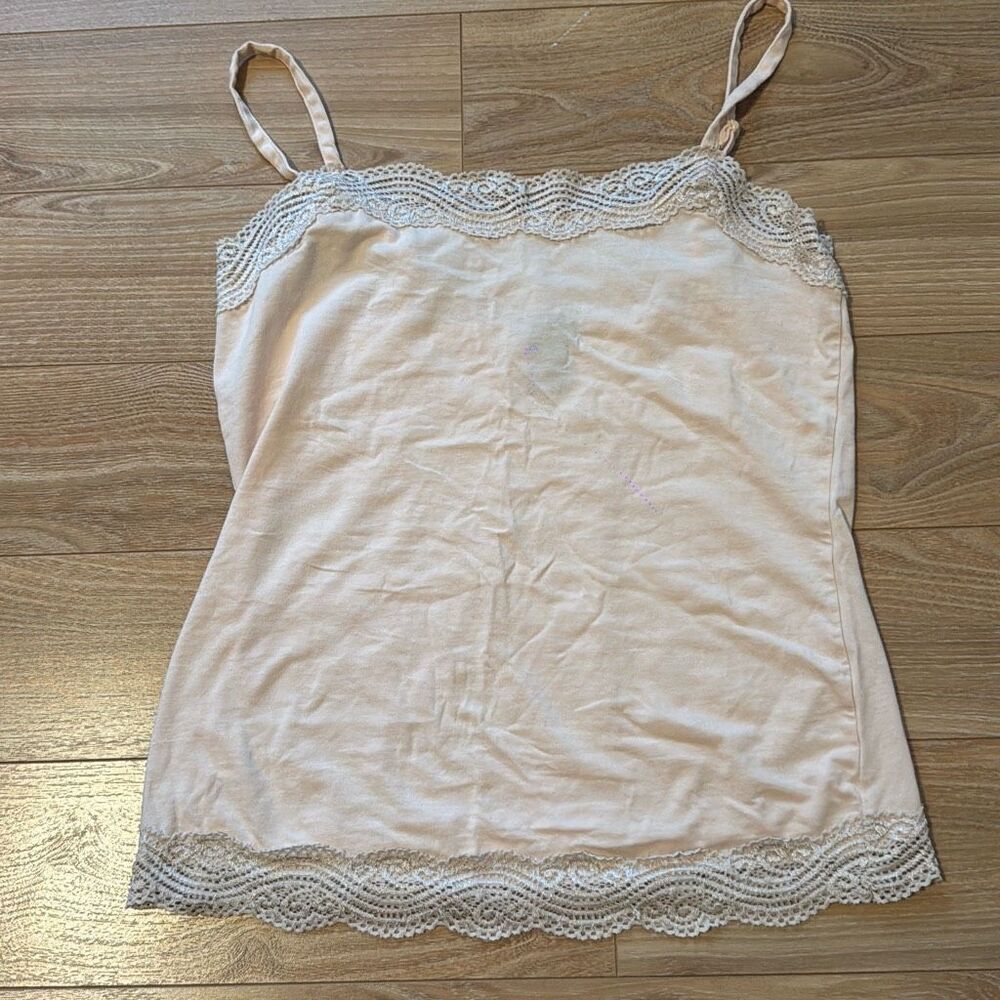 Ann Taylor‎ Loft Cream/White Lace Tank Top Size Small